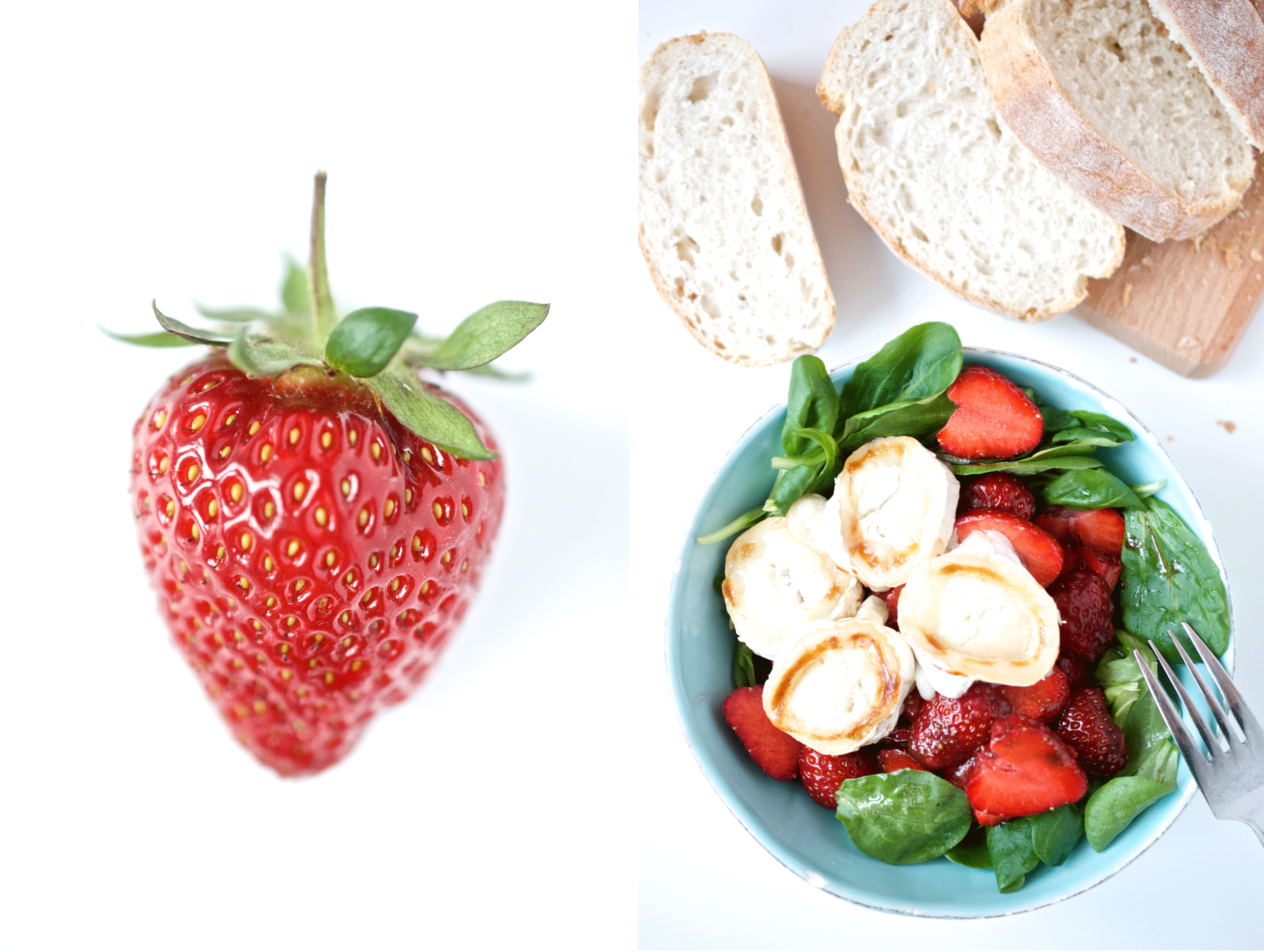 Feldsalat-mit-Erdbeeren-und-gratiniertem-Ziegenkäse