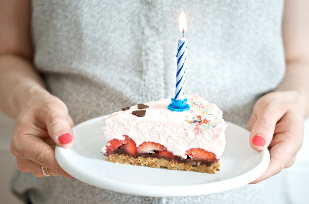 Philadelphia Torte mit Erdbeeren und Schoko-Knusperboden