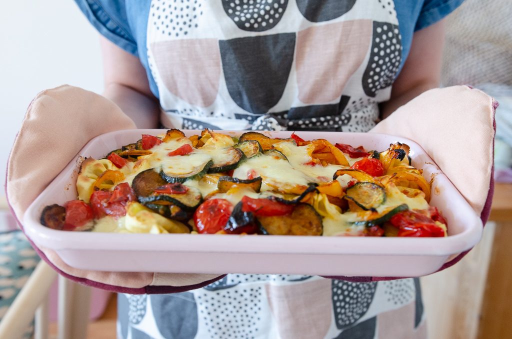 Rezept für schnelles Tortellini-Gratin mit Gemüse