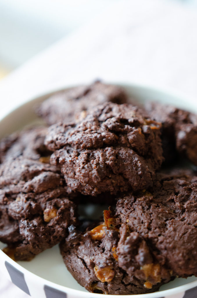 Salted Caramel Fudge Chocolate Cookies Rezept