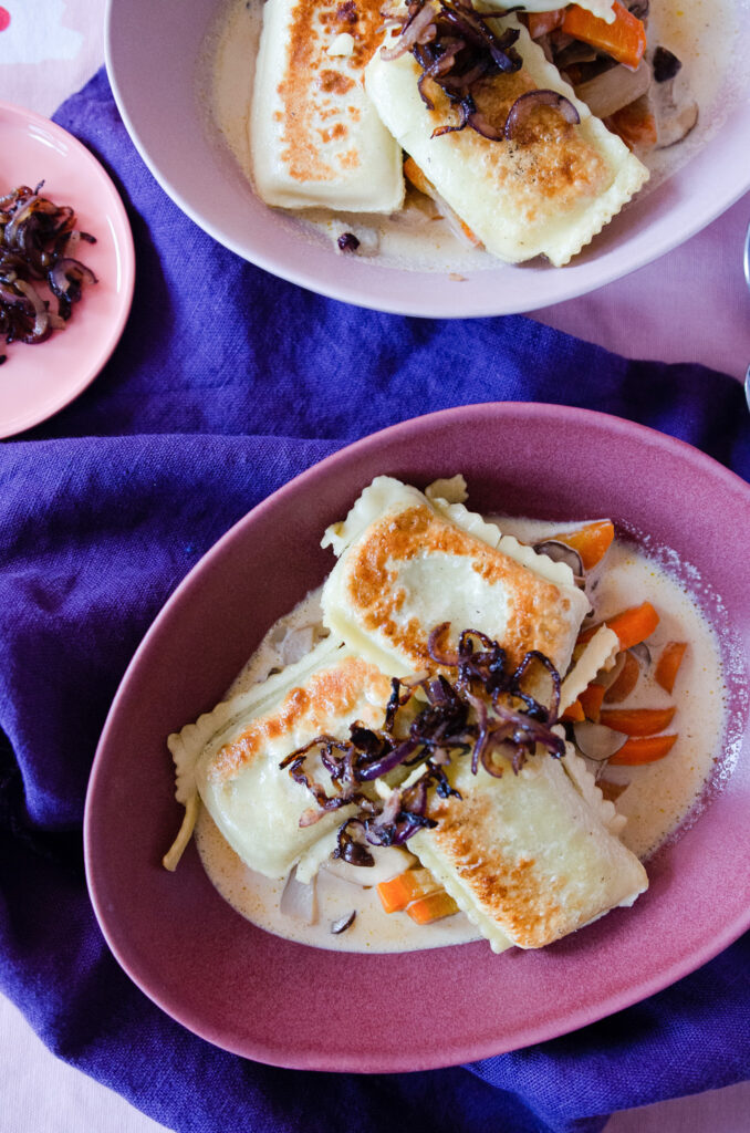 Rezept für Maultaschen-Pilz-Pfanne