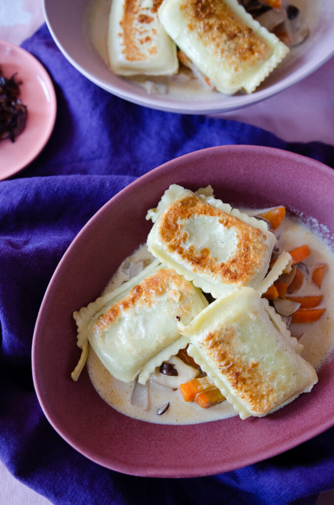 Rezept für Maultaschen-Pilz-Pfanne